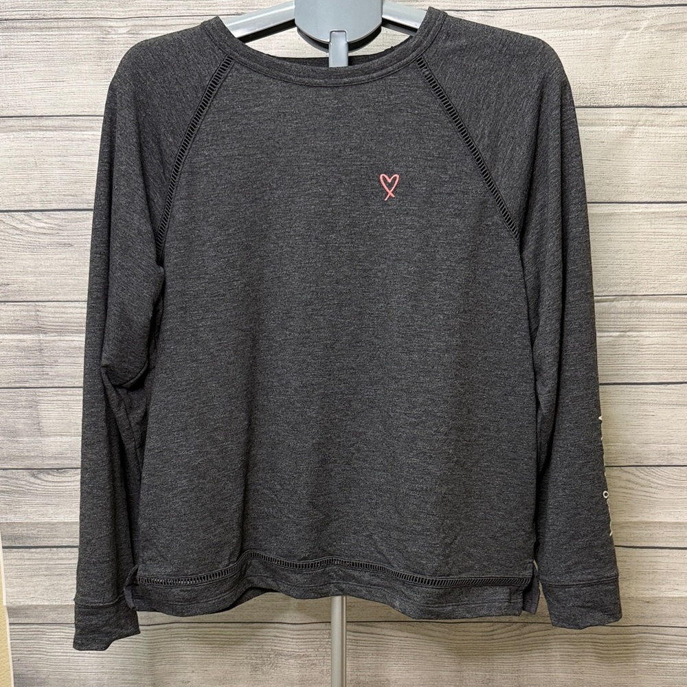 Victoria's Secret Dark Gray Lightweight Sweatshirt with Peekaboo Back, size L